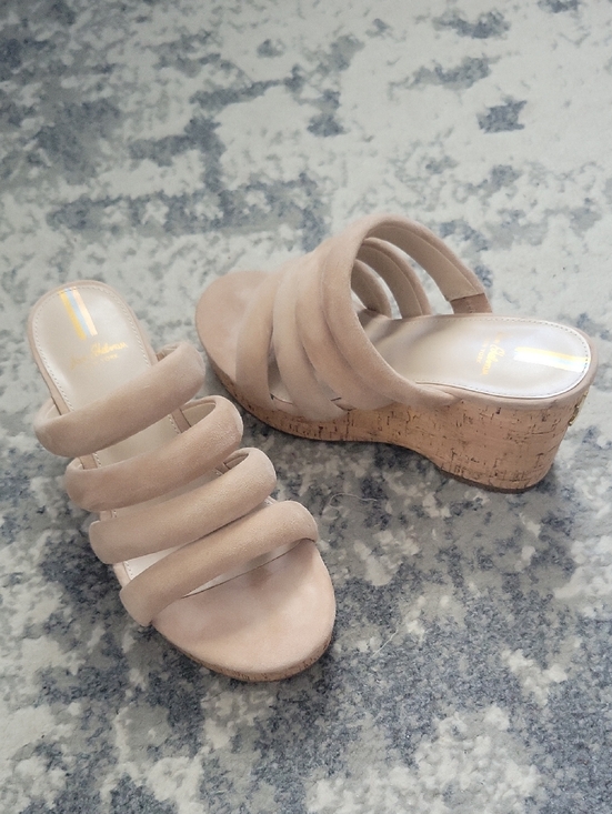 Sam Edelman Shoes - Sam Edelman Nude Beige Cork Wedge Slide Mules